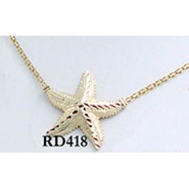 RARD418 Large Diamond Cut Starfish Neckalce