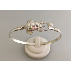 RA9364MBSS Sterling Silver Diamond Cut Turtle Bangle 