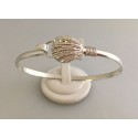 RA9834MBSS Sterling Silver Diamond Cut Scallop Shell Bangle 