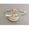 RA9224MBSS Sterling Silver Diamond Cut Sanddollar Bangle 