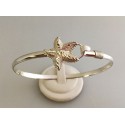 RA15784MBSS Sterling Silver Diamond Cut Starfish Bangle 