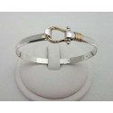 RA11716.56MB 14KT Gold Shackle Bangle with 16.5 PTS of Diamonds 