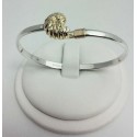 RA43244MB 14KT Gold Nautilus Shell Bangle with 24 PTS of Diamonds 