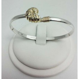 RA43244MB 14KT Gold Nautilus Shell Bangle with 24 PTS of Diamonds 