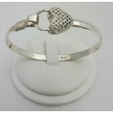 RA5166MBSS Sterling Silver Woven Heart Bangle 