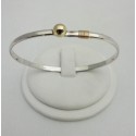 RA54054MBS Sterling Silver Bangle with 14kt ball and wrap