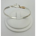 RA8MBS Sterling Silver Sailboat Bangle with 14kt Wrap