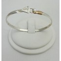 RA8MBS Sterling Silver Sailboat Bangle with 14kt Wrap