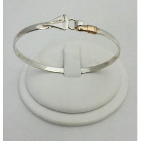 RA8MBS Sterling Silver Sailboat Bangle with 14kt Wrap