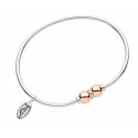 RB5411P SS/14K ROSE DOUBLE BEAD BRACELET