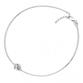 SA5460-10 SS CC ANKLET-SWIRL BEAD-10″CHN