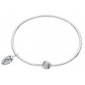 SB5460P SS CC SINGLE SWIRL BEAD BRACELET