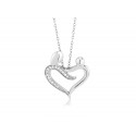 CAP6072 S/S MOTHER & CHILD LOVE HEART PENDANT