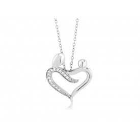 CAP6072 S/S MOTHER & CHILD LOVE HEART PENDANT