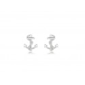 EDE8458 SS CZ ANCHOR EARRINGS