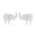 EDE8718 CZ ELEPHANT STUD EARRINGS