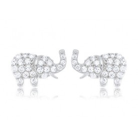 EDE8718 CZ ELEPHANT STUD EARRINGS