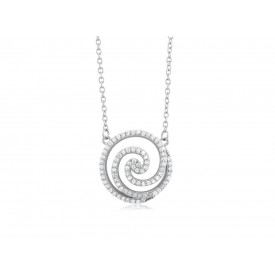 EDN9829-16+2 OPEN CIRCLE WAVE CZ NECKLACE