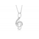 EDP9446 S/S CZ MUSIC NOTE PENDANT