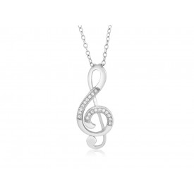 EDP9446 S/S CZ MUSIC NOTE PENDANT