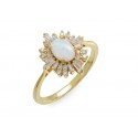 EDR1042 SS WHITE OPAL RING