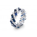 EDR7583 S/S BLUE SPINEL RING