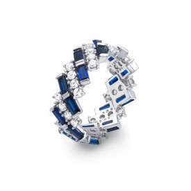 EDR7583 S/S BLUE SPINEL RING