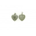 MIP0720 S/S SMALL PUFFED HEART MICROPAVE PENDANT