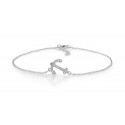 EDA9999-9+1 CZ SIDEWAYS ANCHOR ANKLET