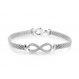 EDB0032-7.25 SS MESH INFINITY BRACELET