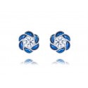 EDE8080 CZ AND BLUE SPINEL EARRINGS