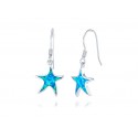 EDE8270 S/S STARFISH W/ OPAL WIRE EARRINGS