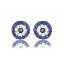 EDE8611 RD SYN SAPPHIRE CZ STUD EARRINGS