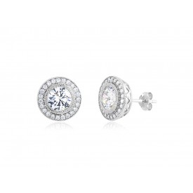 EDE9310 S/S 6.5MM ROUND CZ POST EARRING
