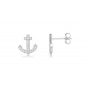 EDE9596 S/S SM ANCHOR W/ CZ POST EARRINGS