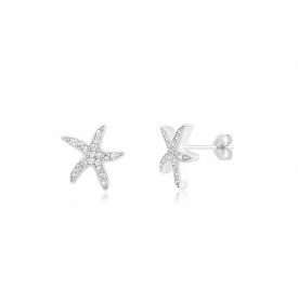 EDE9711 S/S STARFISH W/CZ POST EARRINGS