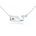 EDN9748 S/S WHALE PENDANT W/ CHAIN