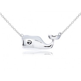 EDN9748 S/S WHALE PENDANT W/ CHAIN