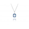 EDP8945 BLUE SPINEL AND RECT CZ PENDANT