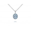 EDP8972 S/S OVAL BLUE SPINEL PINWHEEL PENDANT