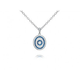 EDP8972 S/S OVAL BLUE SPINEL PINWHEEL PENDANT