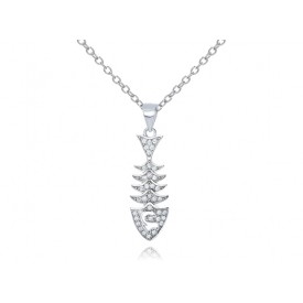 EDP9010 S/S SM FISHBONE PENDANT