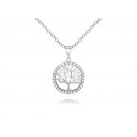 EDP9024 S/S CZ ROUND TREE OF LIFE PENDANT