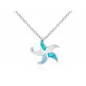 EDP9063 S/S STARFISH W/ OPAL PENDANT