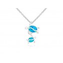 EDP9406A SS DOUBLE TURTLE NECKLACE