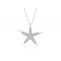 EDP9458 S/S STARFISH W/ CZ PENDANT