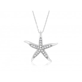 EDP9458 S/S STARFISH W/ CZ PENDANT