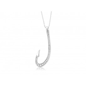 EDP9545 S/S FISHHOOK W/ CZ PENDANT