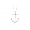 EDP9621 S/S ANCHOR W/ CZ PENDANT