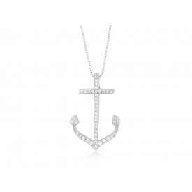 EDP9621 S/S ANCHOR W/ CZ PENDANT